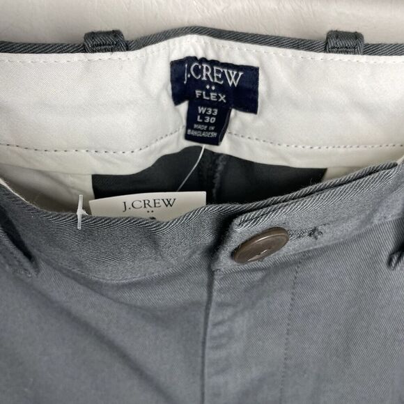 J.CREW Pants Men 33 x 30 Straight Fit Chino NEW Gray Cotton Blend H3186 - Picture 9 of 12